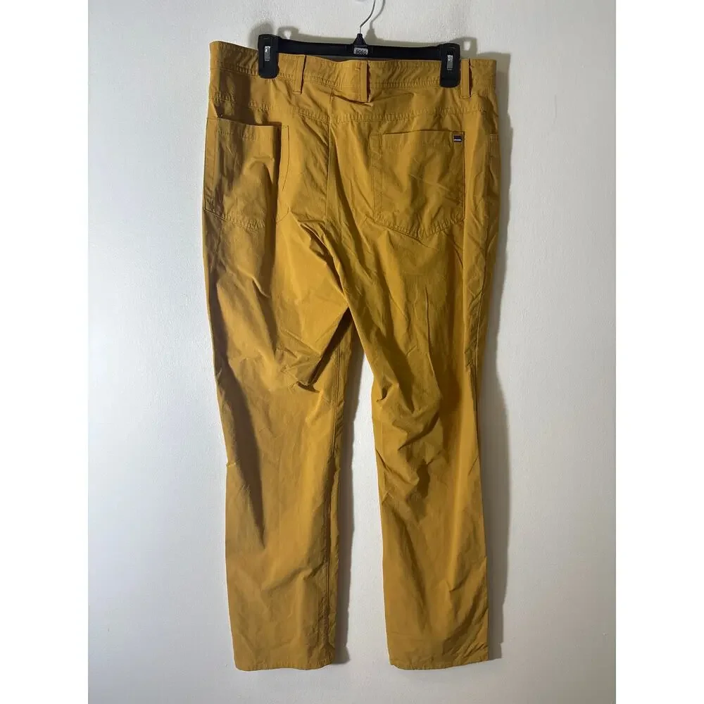 Mens Onward Reserve Yellow Nylon Slacks Sz 35/30